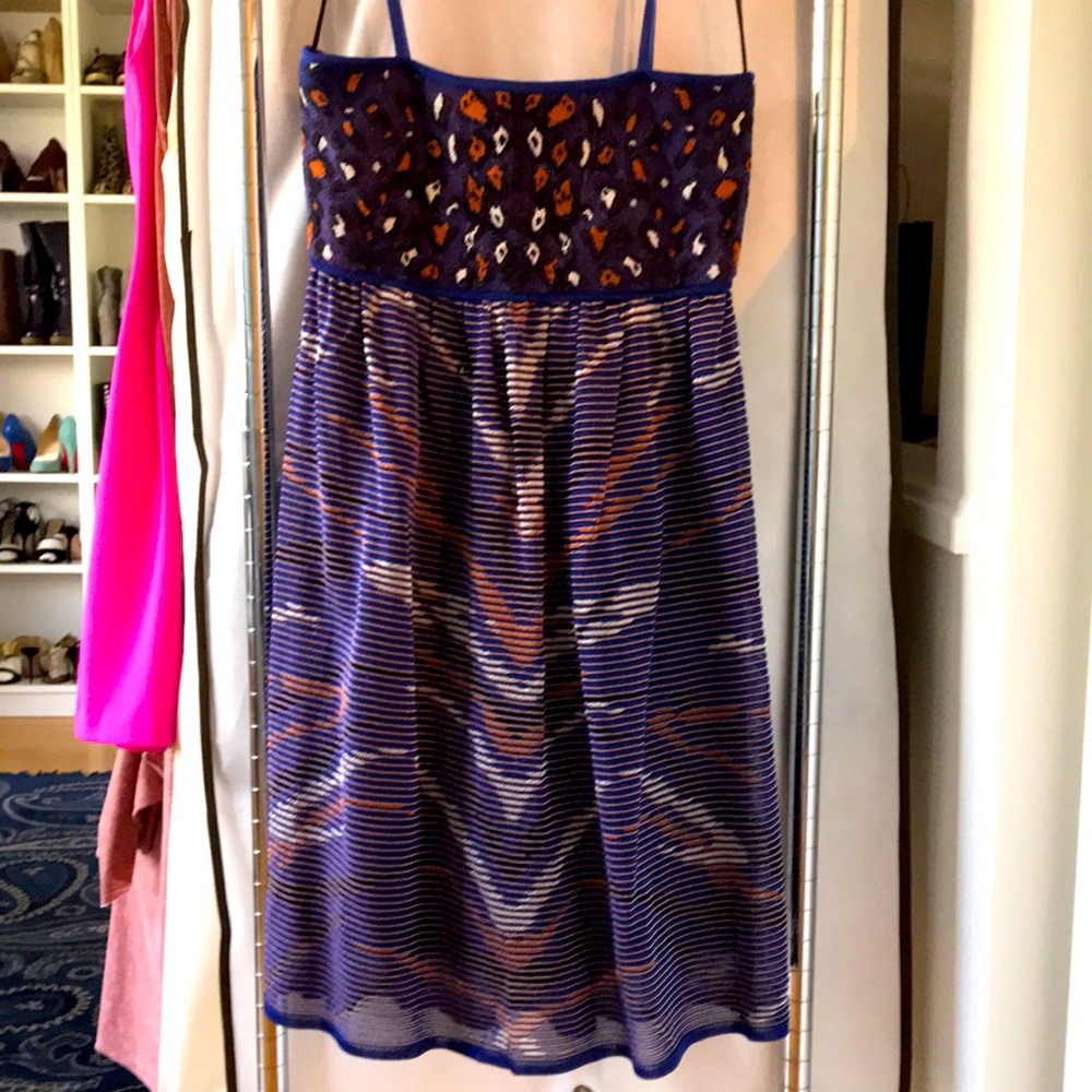 M Missoni leopard and striped lurex babydoll dress
